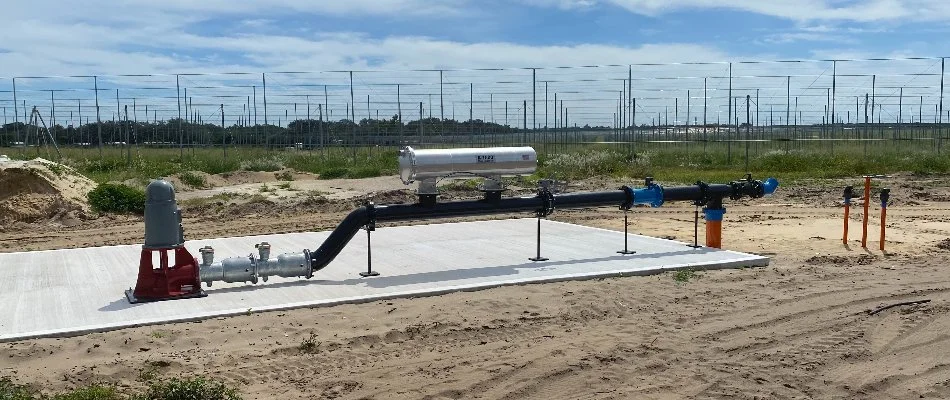 A turbine pump system for an agricultural irrigation system in Florida.