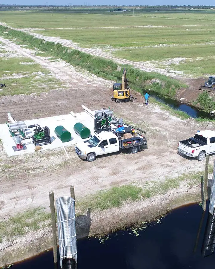 Irrigation installation on a platform in Florida.